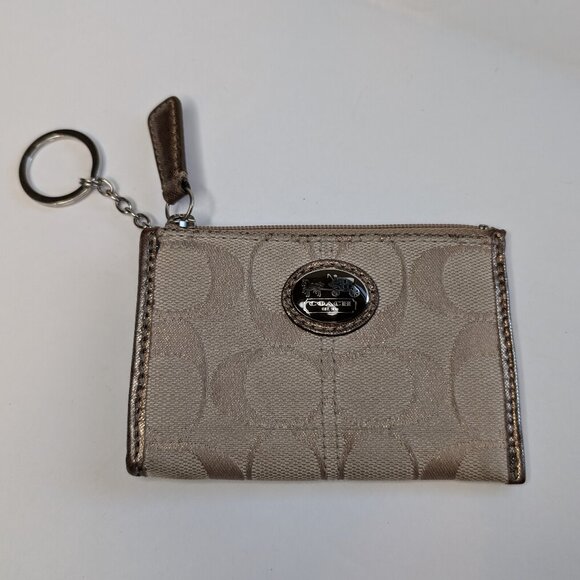 Coach Beige Keychain Wallet - Picture 1 of 5